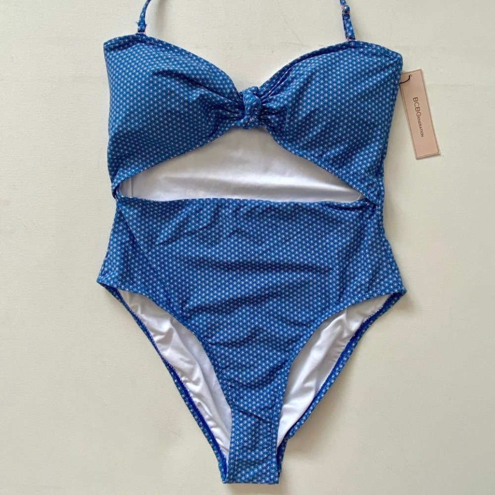 BCBGeneration Monokini Swimsuit Blue/Pink Floral